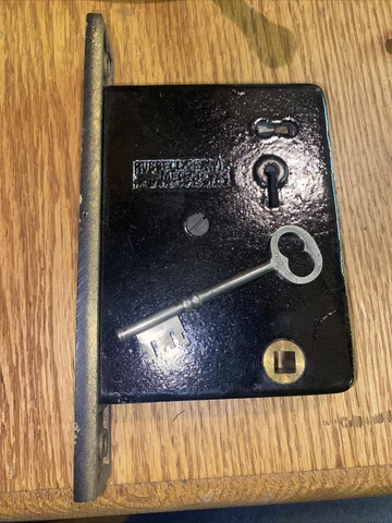 Antique Russel & Erwin Door Set, Lock With Key NOS Cover