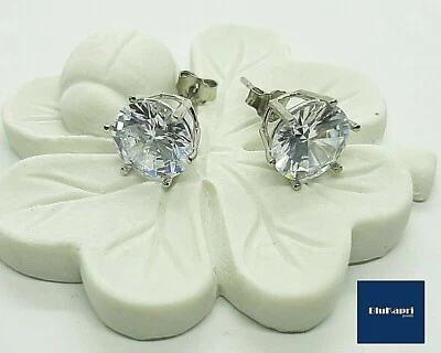 Orecchino uomo donna P. Luce  in argento 925  zircone bianco 9 mm 6 kt brillante - Immagine 1 di 4