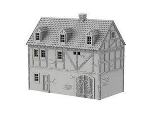 TIMBERED HOUSE B MAISON COLOMBAGES 3D PRINTED Décor Wargame Terrain Napoleon - Imagen 1 de 5