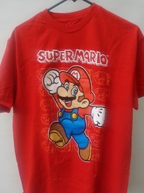 Super Mario Brothers Bros Mens Red Short Sleeve Shirt Large bullet bill nes rare