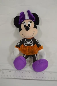 Disney Minnie Mouse Skeleton Bones Orange Skirt Plush Halloween 10" T12 - Picture 1 of 6