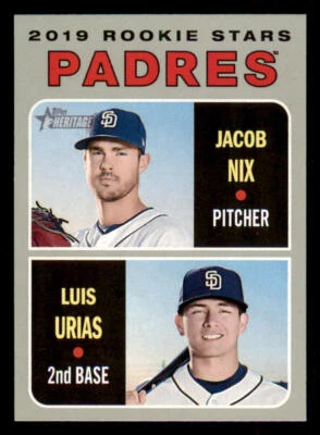 2019 Topps Heritage #262 Jacob Nix RC/Luis Urias RC - Image 1 of 2