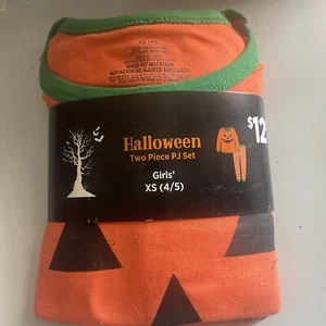 Girl's Halloween Two-Piece Pajama Set - Long Sleeve Top & Pants - Size: XS (4-5) - Picture 1 of 2