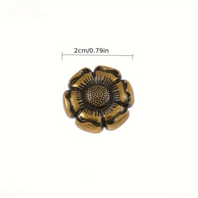 2cm 20x Flower Alloy Metal Buttons for DIY Clothes Craft Sewing Retro Accessory - Image 1 of 4