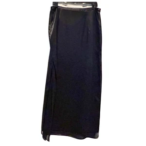 JM Collection Skirt Women SZ 14 Black Shimmery Long Double Slits Vintage EUC - Picture 1 of 6