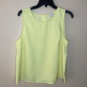 J.CREW Top Women Medium Sleeveless Button-Back Shell NEW Yellow BY429 - Picture 1 of 14