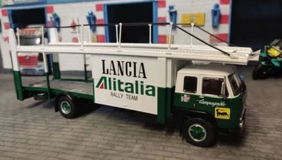 Camion Fiat 673 1976 Bisarca Carroattrezzi Lancia Alitalia Rally Team Scala 1/43 - Immagine 1 di 2