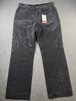 Zara Rhinestone Jeans Size 12 High Rise Wide Leg Bling New Years Eve Holidays - Image 1 of 4