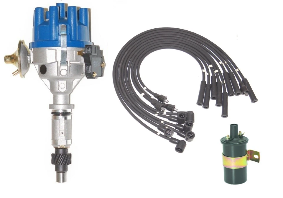 Distribuidor V8 Land Rover, Range Rover Discovery Defender + Bobina + 8 mm cables HT Foto 1 de 1