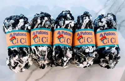 5x - Lote de 5 - Patones CiCi Hilado Noche estrellada 1,75 oz. 50 g acrílico/nailon #6 Foto 1 de 4