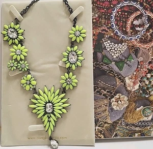 Amrita Singh gelb-grün & österreichische Kristall Contempo Floral Statement Halskette - Bild 1 von 9