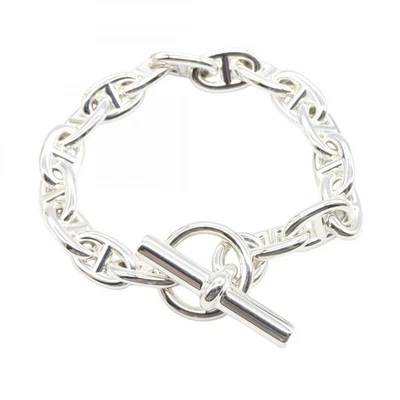 HERMES Chaîne d'Ancre Bracelet MM 17 maillons Bracelet 18cm Argent 925 Femme - Photo 1/4