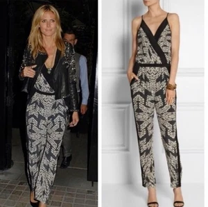 Diane von Furstenberg Silk Shany Panther Lace Print Jumpsuit Romper XS, 2 - Picture 1 of 4