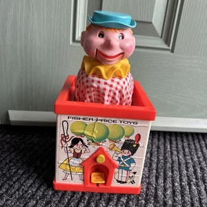 Juguete retro vintage Fisher Price Jack in the Box 1970 marioneta pop up - Imagen 1 de 13
