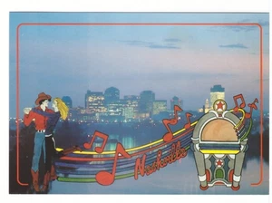 Music City USA, Twilight, Nashville, Tennessee Chrome Postkarte - Bild 1 von 2