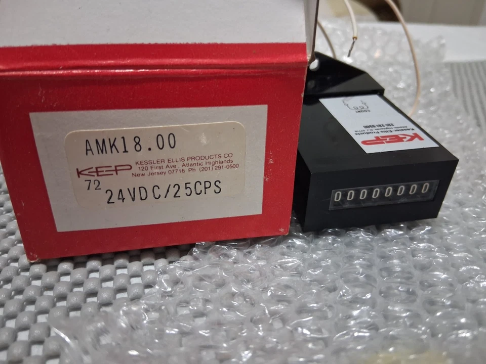 NUEVO Contador de impulsos mecánico de 2 cables Kessler-Ellis 24V DC 8 dígitos Foto 1 de 4