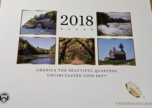 2018 P & D Uncirculated - US Mint America the Beautiful Quarter 10 Coin Set COA  - Picture 1 of 3