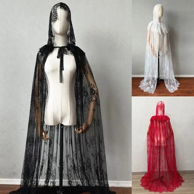 Para mujeres Capa con Capucha Capa Boda Novia Mantón Largo Chaqueta Formal Fiesta Baile de graduación Foto 1 de 4