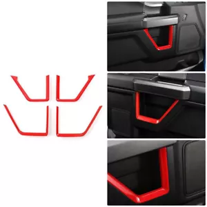 Cubierta moldeadora decoración interior puerta roja para Ford F150 2015 2016 2017 - Imagen 1 de 6