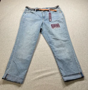 Gloria Vanderbilt Womens Jeans 8 Crop Blue Denim w/Belt NWT - Picture 1 of 11