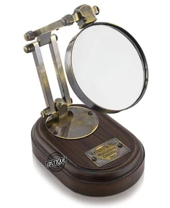 Lupa de escritorio vintage sobre base de madera lupa lentes de lectura decoración del hogar G - Imagen 1 de 6