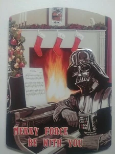 Star Wars Darth Vader " Merry Force Be With You " Christmas Magnet 5x3 1/2" New  - Picture 1 of 3