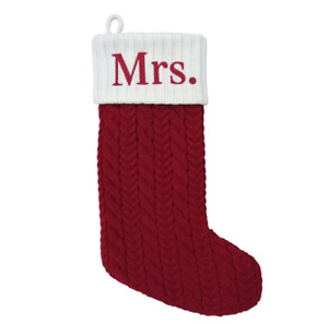 St. Nicholas Square 21" Cable Knit Monogram Mrs. Hers Stocking 21 Inch Christmas