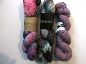 Destash Hand Dyed Merino Wool Sock Yarn Lot of 3 Skeins - Picture 1 of 10