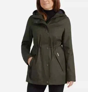 NEW Hunter Ladies' Water Resistant Rain coat Jacket Green olive ,M/ XXL hooded - Picture 1 of 18