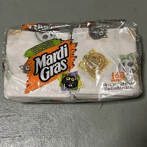 Vintage NOS 2003 Mardi Gras Halloween 160 Pack Of Napkins Jack I Lantern Ghost - Picture 1 of 6
