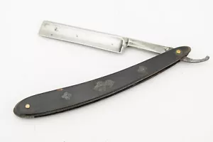 Antik gerades Rasiermesser 5/8 halb hohl schönes schickes Horn mit Einlage SR1778 - Bild 1 von 5