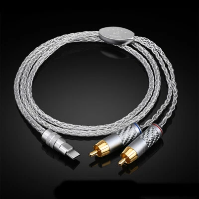 Sterling silver USB C RCA Audio Cable Type-C to 2 RCA Cable for iPhone Sumsung - Image 1 of 4