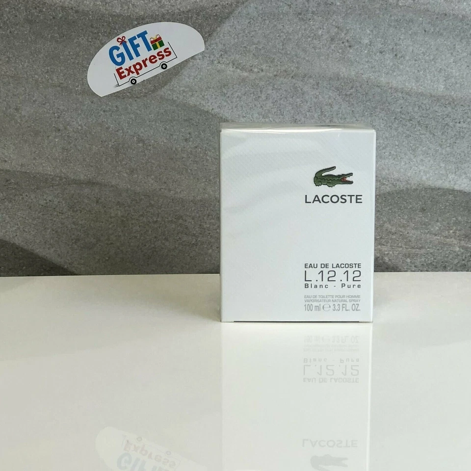 Eau de LACOSTE L.12.12 BLANC PURE cologne 3.4 / 3.3 oz EDT MEN NEW IN BOX - Image 1 of 2