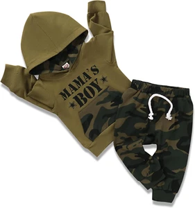 Infant Toddler Baby Boy Clothes Camo Long Sleeve Graphic Hoodie Sweatshirt Pant - Picture 1 of 12
