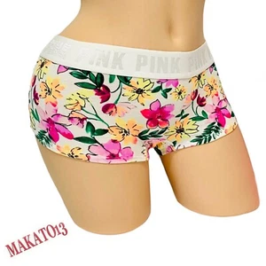 Victorias Secret PINK SMALL Graphic Logo Elastic Waist Band Boyshort Panty NEW - Picture 1 of 3