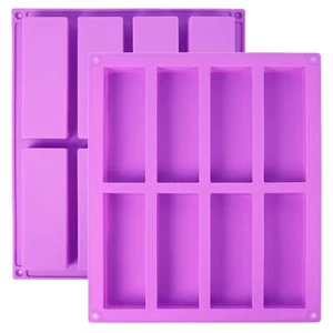Moldes de barra de granola de silicona NIKKIER 2 piezas 8 cavidades rectángulo grande para nutriti... - Imagen 1 de 6