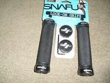 Snafu Brand Lock On Grips for BMX and Mountain Bikes Black