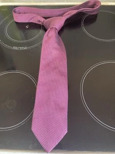 Necktie Daniel Hechter Red Pure Silk Necktie Handmade In Italy Retro 3.5" x 59" - Picture 1 of 8