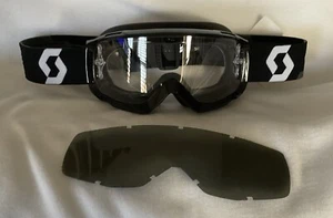 Scott MX Goggle Split OTG Dark Grey & Clear Works Lens BLK Sand Dust CR YZ RM KX - Picture 1 of 7