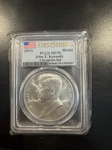 2015 John F. Kennedy Chronicles Dollar PCGS MS 70 FIRST STRIKE Cover