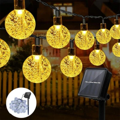 Solar Lichterkette Kugel Beleuchtung 50 LED Garten Party Innen Außen Deko - Bild 1 von 4