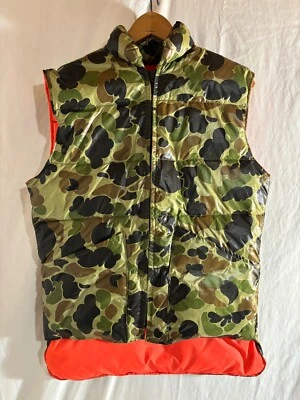 Vintage 10 X Reversible Camo/Orange Down Hunting Vest Men’s S Made in USA - Image 1 of 4