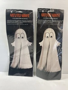 2-Vintage American Greetings Ghastly Ghost 15 in Halloween Honeycomb Decoration - Picture 1 of 3