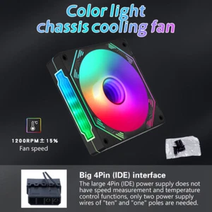 1 PCS Desktop Computer Large 4Pin Quiet Case Fan 12cm Host Cooling Fan Emitt _wa - Photo 1/16