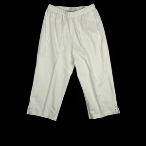 NEW Quaker Factory Women’s XS Capri Pants Ivory Rhinestones - Picture 1 of 7