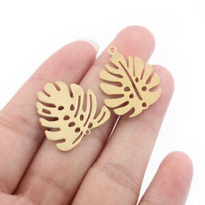 20Pcs Raw Brass Leaf Leaves Charms Pendants for Jewelry Necklace Earring Making