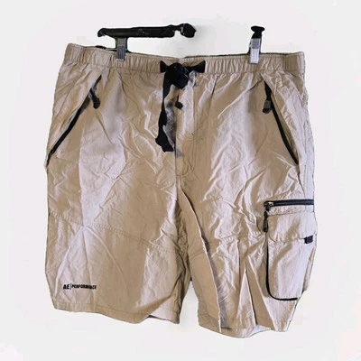 Pantalones Cortos American Eagle De Colección Grandes Beige Nylon Rendimiento Carga Senderismo Años 90 Foto 1 de 4