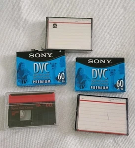 Lot Of 5 Used & New Sony Mini DVC (DVM60PRL & DVM60) Digital Video Cassettes - Picture 1 of 11