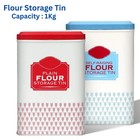 Plain Flour Storage Tin & Self Raising Retro Style Containers Kitchen Canister
