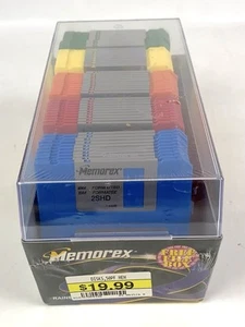NEW! 34 Memorex Rainbow Pack 3.5 Inch PC Formatted HD Floppy Disks - Afbeelding 1 van 4